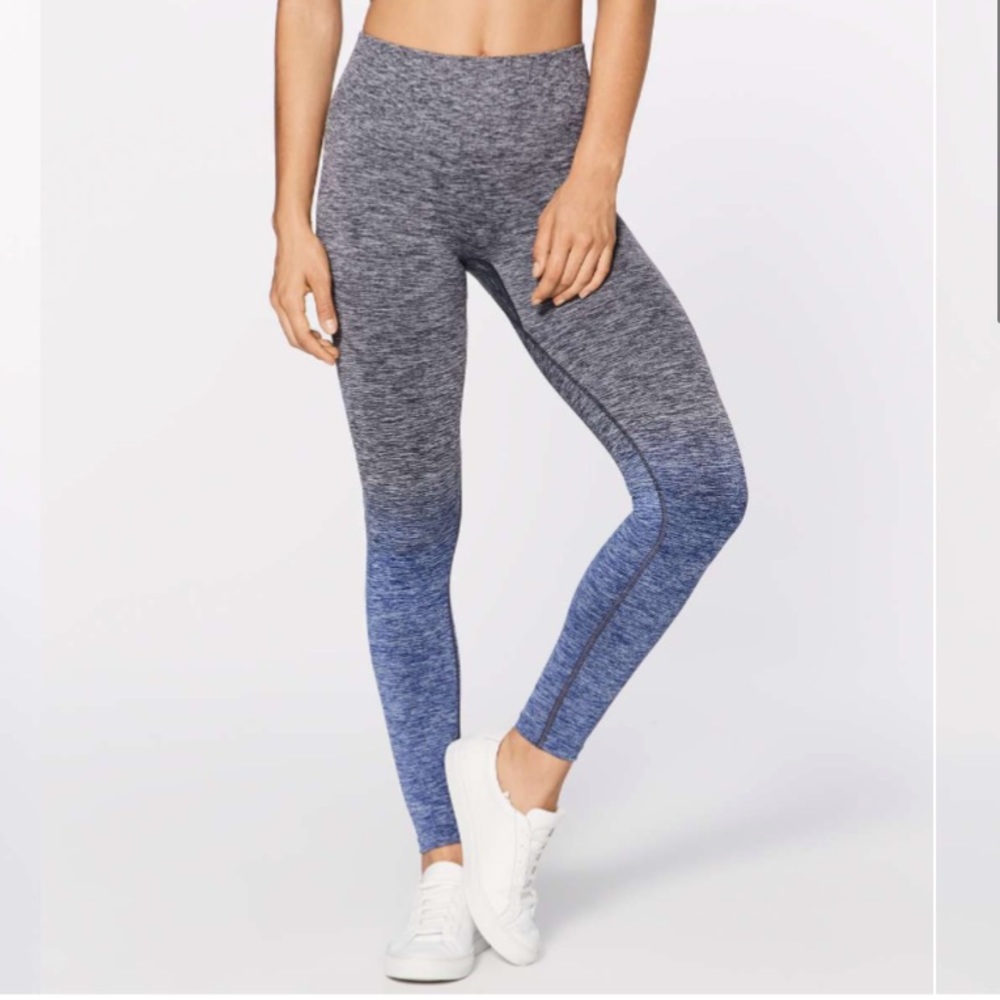 Lululemon Balance & Resist 7/8 Tight (25") Navy White ombré seamless legging